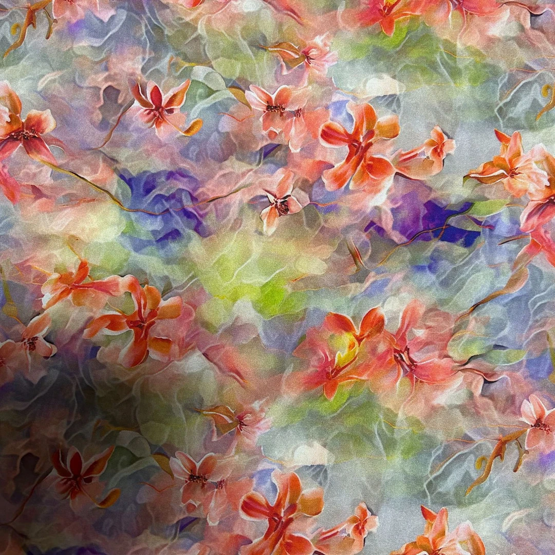 （五光十色）斜纹贡缎布料，柔软透气丝滑亲肤，连衣裙旗袍