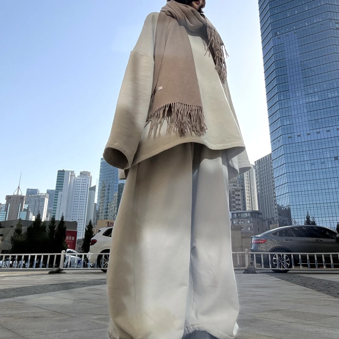 韩国东大门新款保暖舒适时尚休闲长袖加绒套装