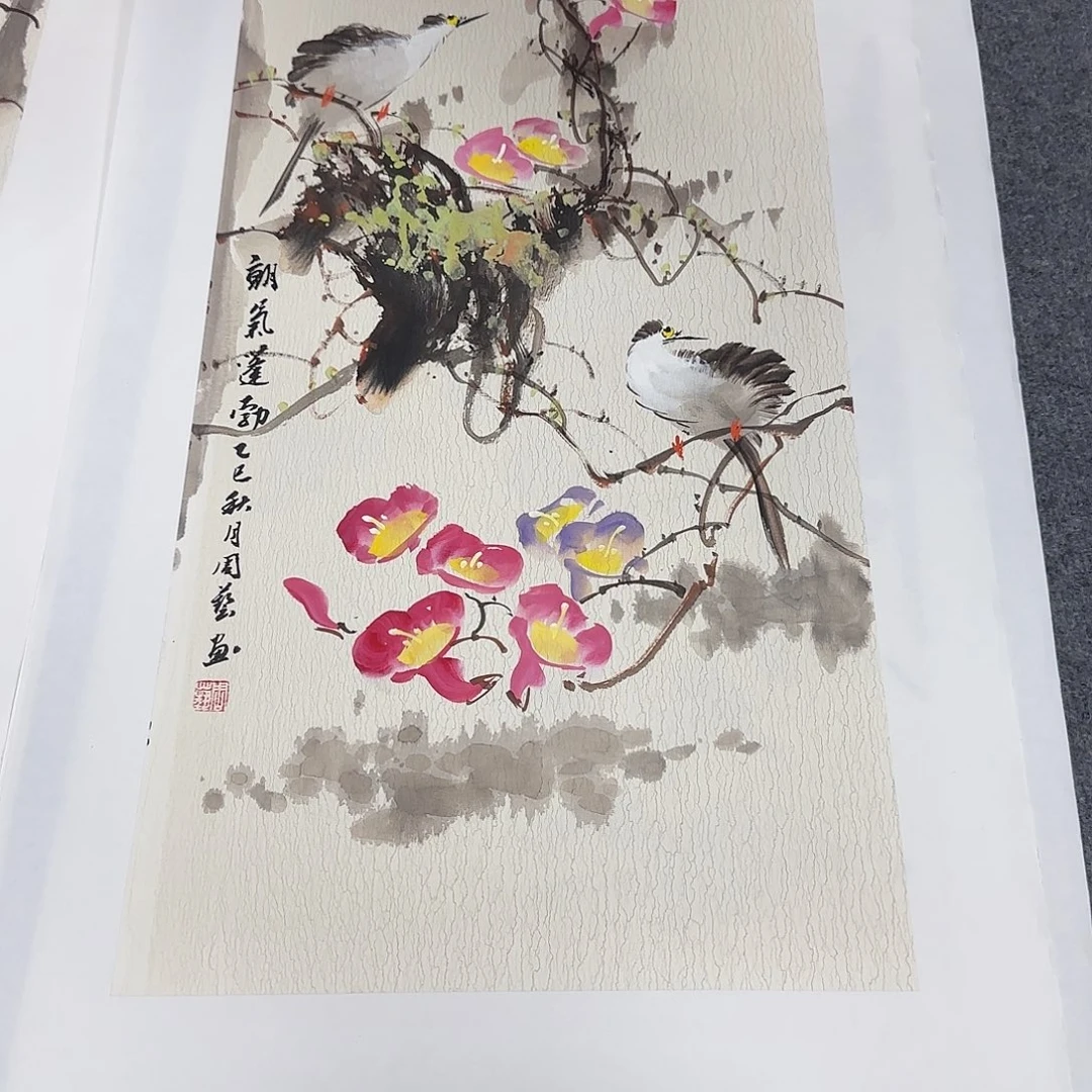 国画纯手绘山水花鸟