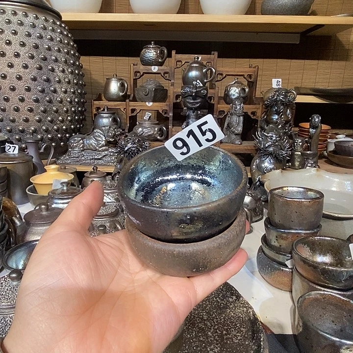 啊****叭高温柴烧陶泥主人杯两个