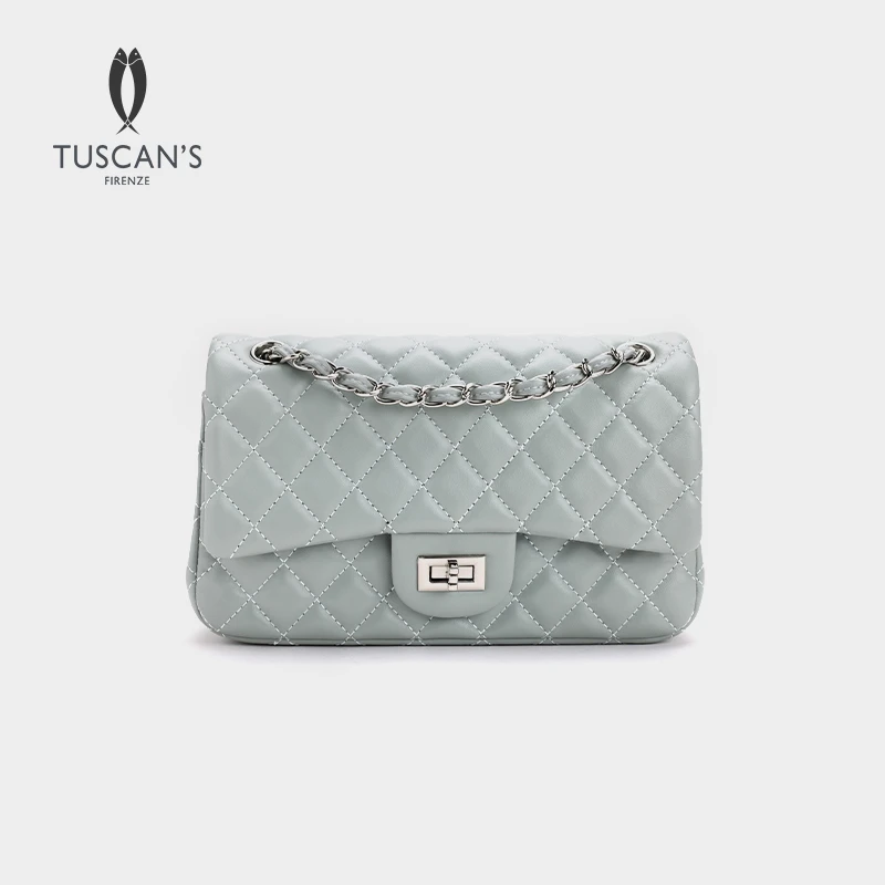 TUSCAN'S时代轻奢气质小香风单肩包女款通勤百搭菱格包链条包