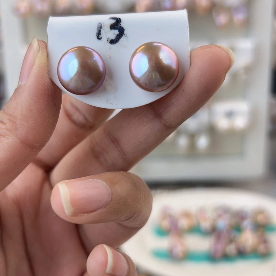 淡水珍珠耳饰银S925镶嵌