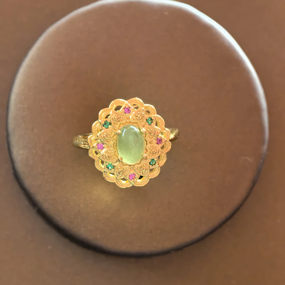 复古轻奢古法花丝开口戒指A002