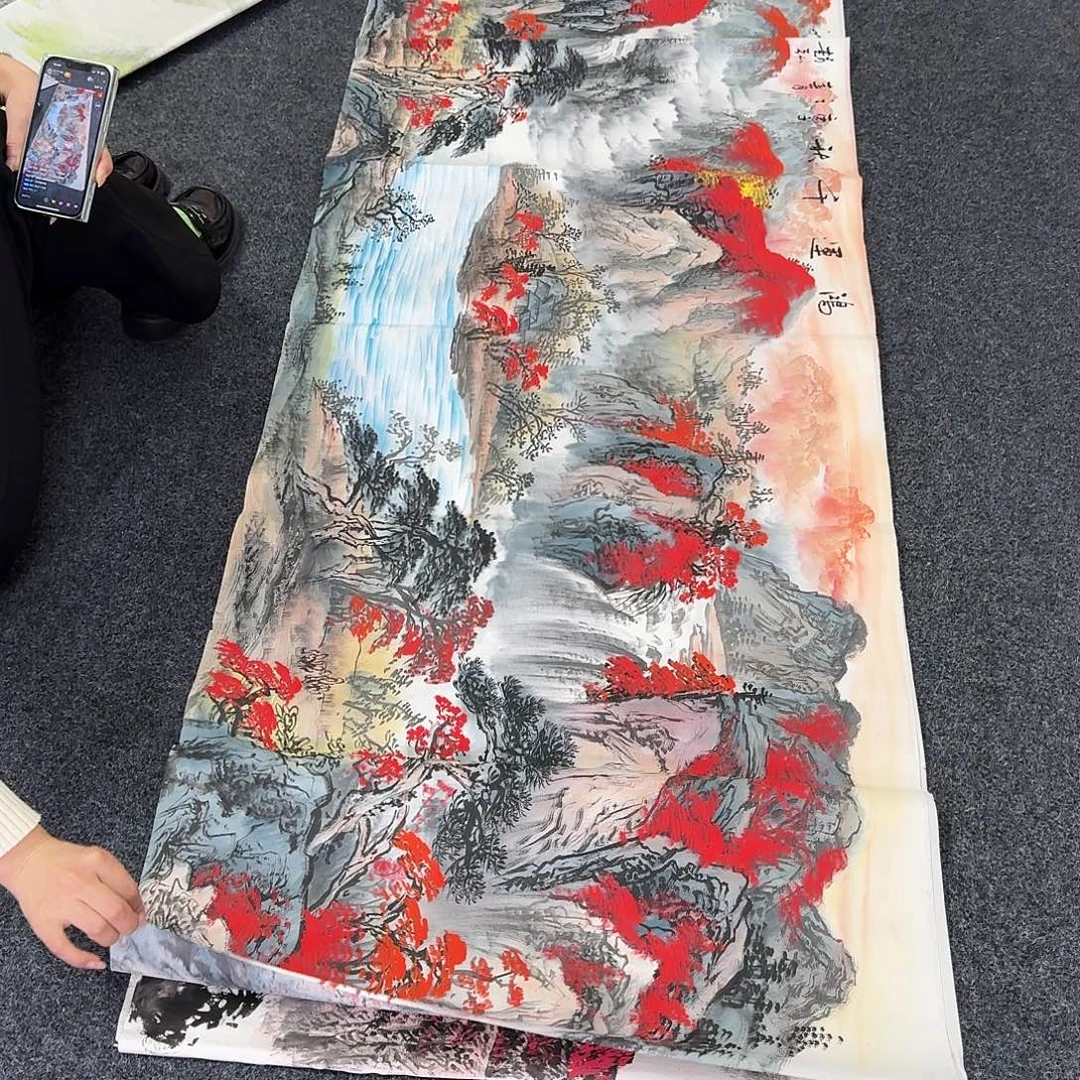 纯手绘国画作品好看小六尺