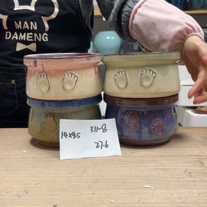 紫砂花盆多肉花盆微瑕8