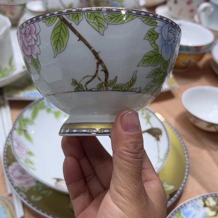 瓷片琴瑟和鸣碗六个4.5寸