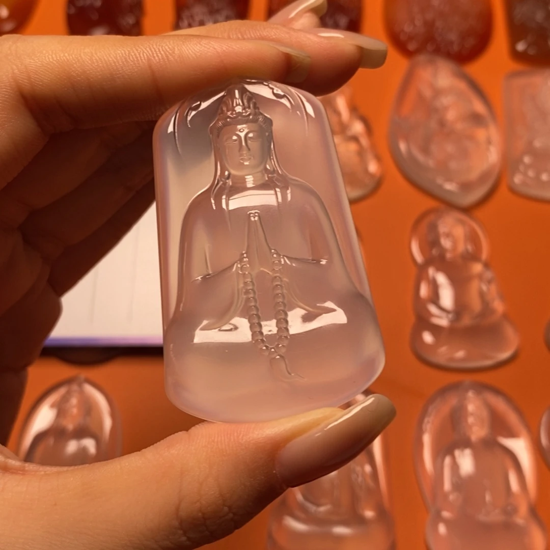 加***油玛瑙/玉髓未镶嵌吊坠