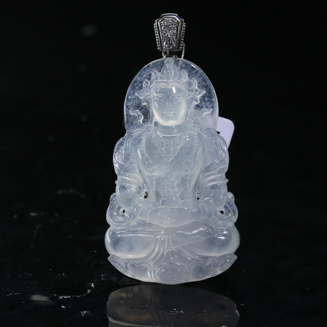 60天然缅甸翡翠A货18k度母/800685/上海嘉禾拍卖