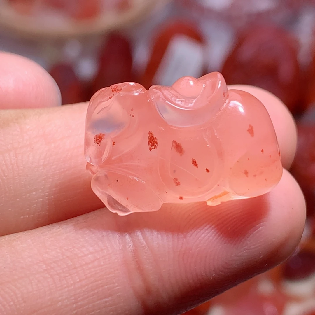 南红玛瑙未镶嵌南红草花唐马