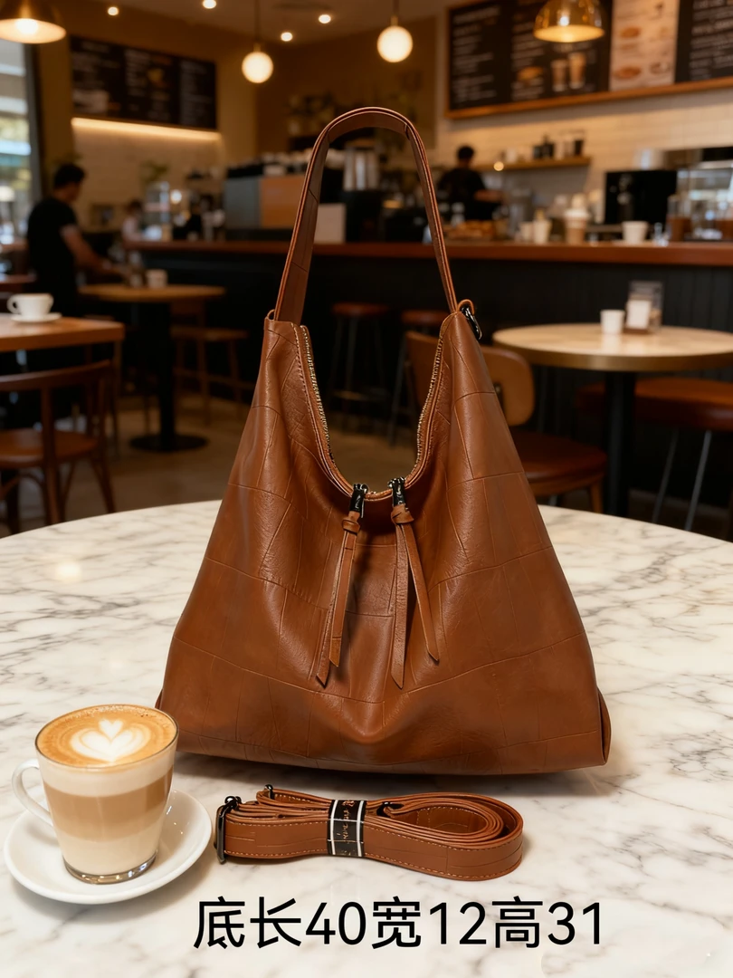 【保罗9865】2025新款包包女士高级通勤大容量托特包单肩腋下包