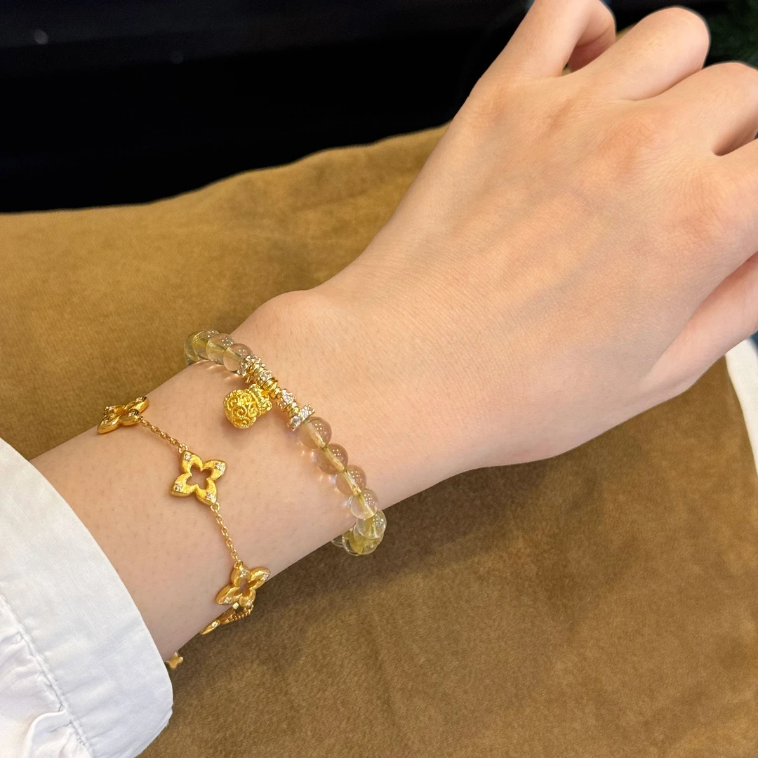 【金buff】7m金发晶原创设计天然水晶手链女手串礼物Y228