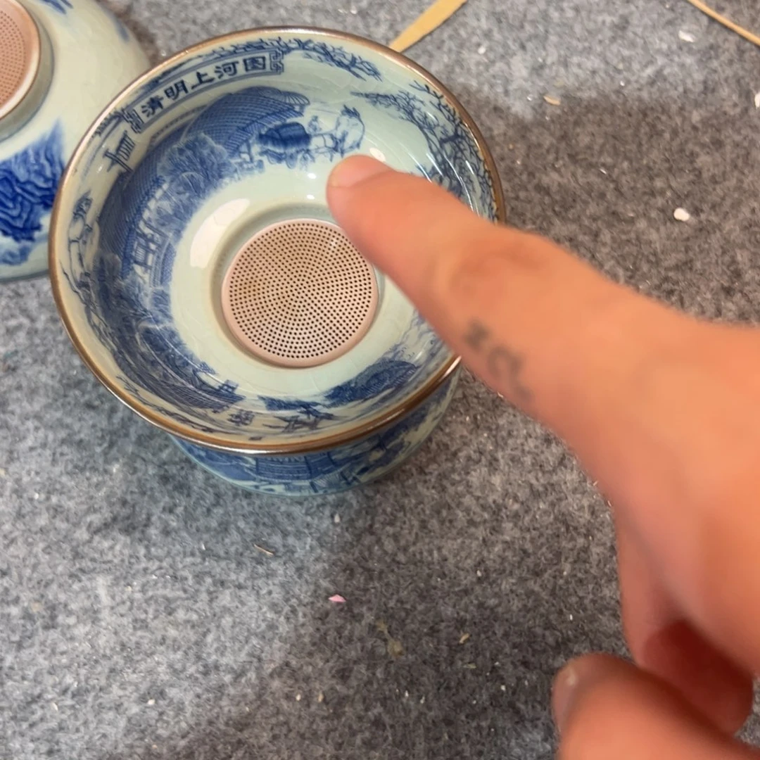 青花瓷清明上河图茶漏