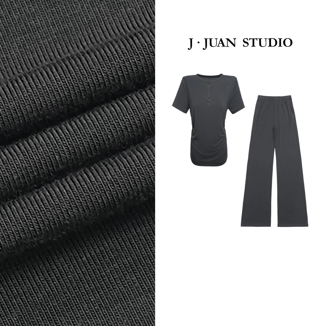 【J.Juan】裸肤感-春夏带胸垫家居服套装高个子女装兰精天丝莫代尔