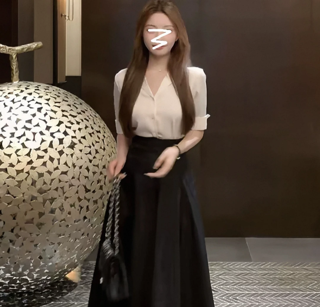 2025夏季新款女韩系穿搭翻领修身衬衫上衣气质百搭显瘦衬衫女