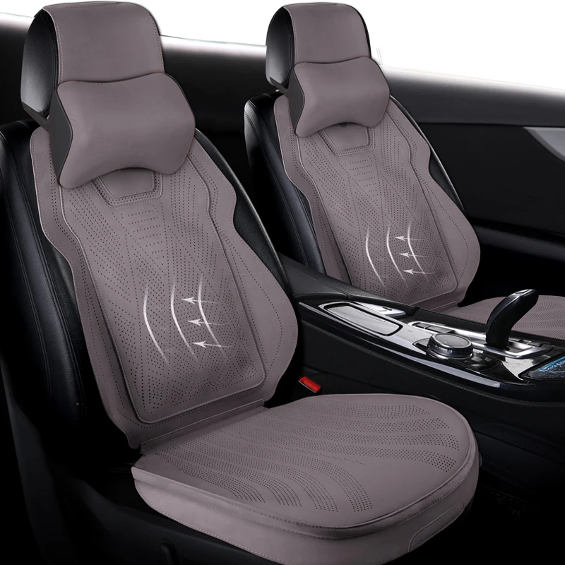 【速腾专用】前后座包围翻毛皮汽车坐垫四季通用打孔透气网红座椅套