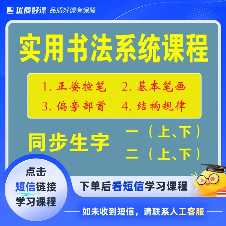 李老师硬笔书法系统课程+同步书法课程（留意短信解锁课程)