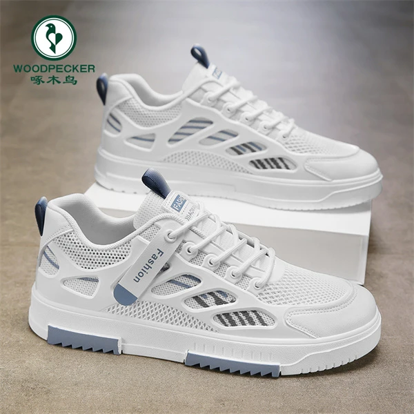 网面鞋男士2025夏季新款透气百搭防滑休闲板鞋软底运动增高小白鞋