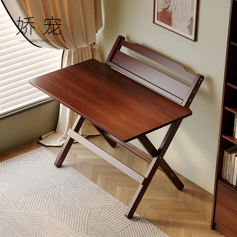 折叠可折叠移动学习桌办公桌多功能折叠桌餐桌椅家用出租房饭桌子