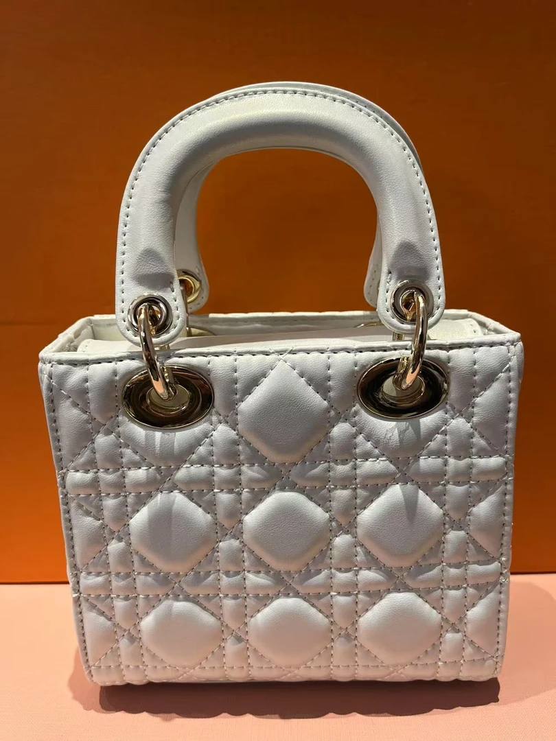 2025 时尚百搭女包轻奢休闲便携白色三格