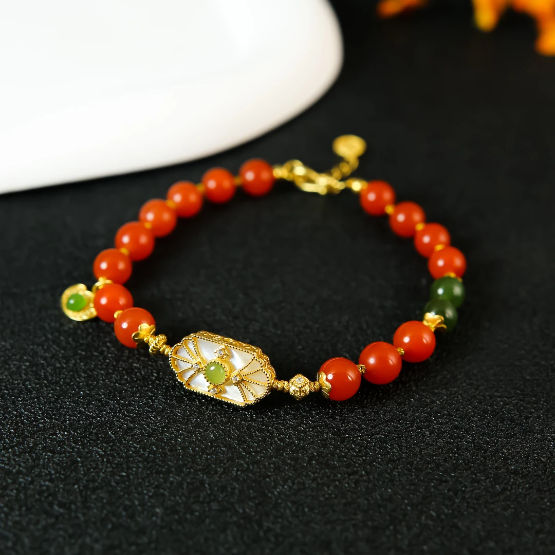 【北北专属】喜庆南红玛瑙编织diy手串（多样性）手工国风单圈1638