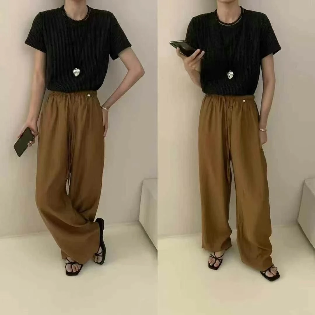 夏宽松垂感防晒凉凉阔腿凉凉裤休闲裤子2561