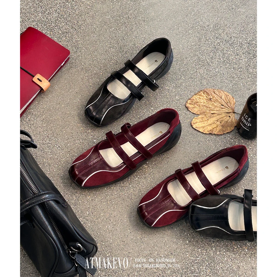 吕小布 | M昆魔术贴玛丽珍时尚老钱单鞋极简风平底芭蕾舞凉鞋0619