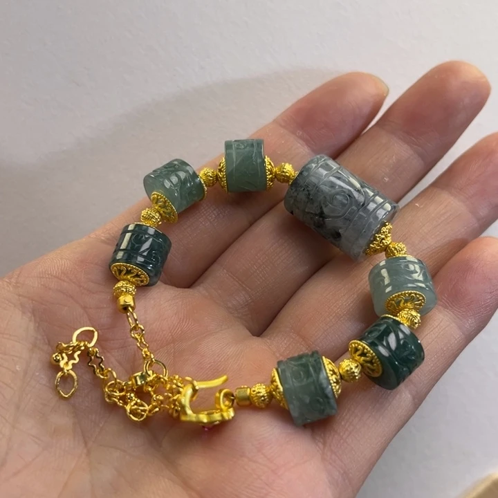翡翠手链未镶嵌代编织