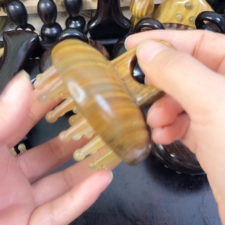 绿檀28齿三代布袋精油穴位图