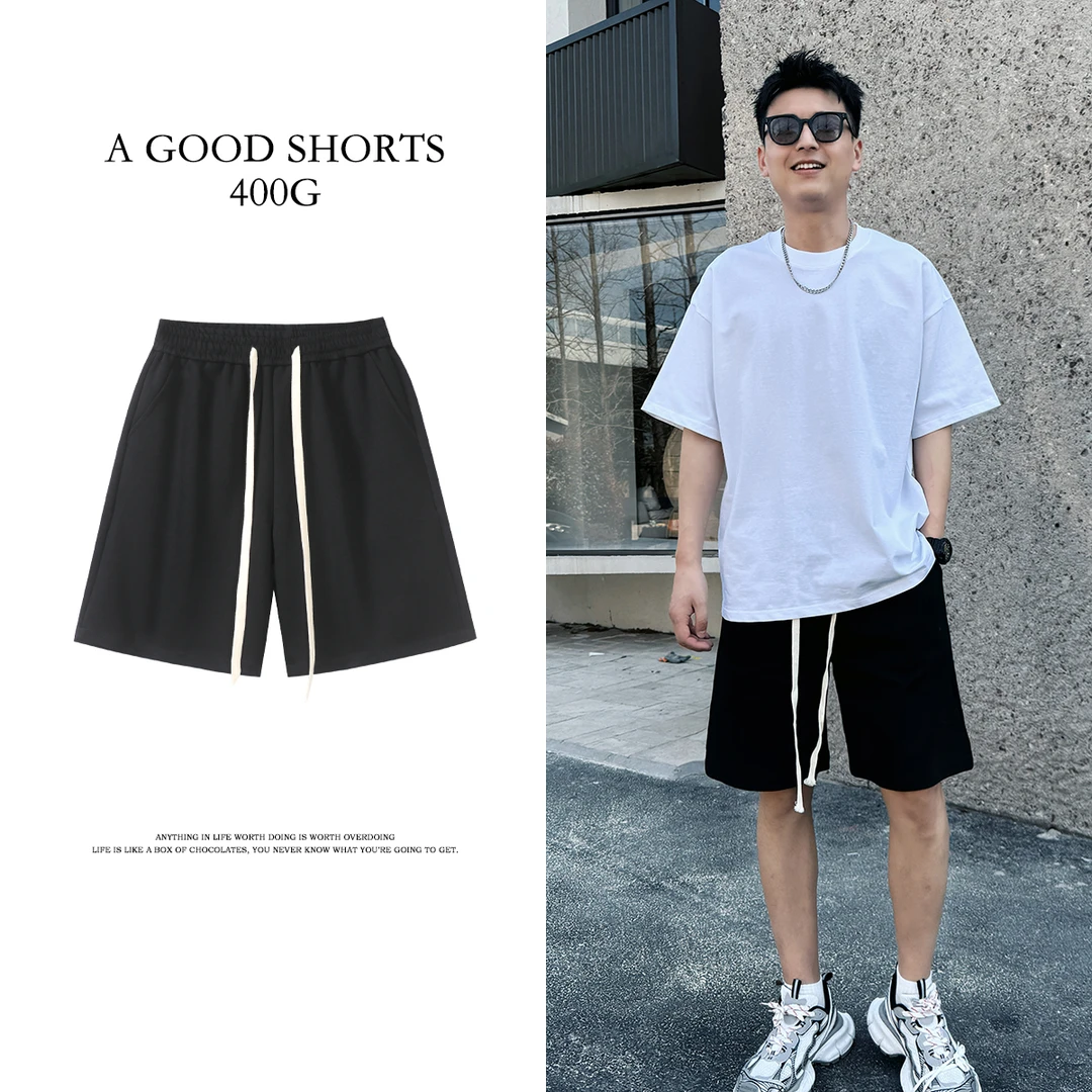 LAWUSAN夏季运动休闲裤直筒百搭男士简约宽松透气美式潮流短裤