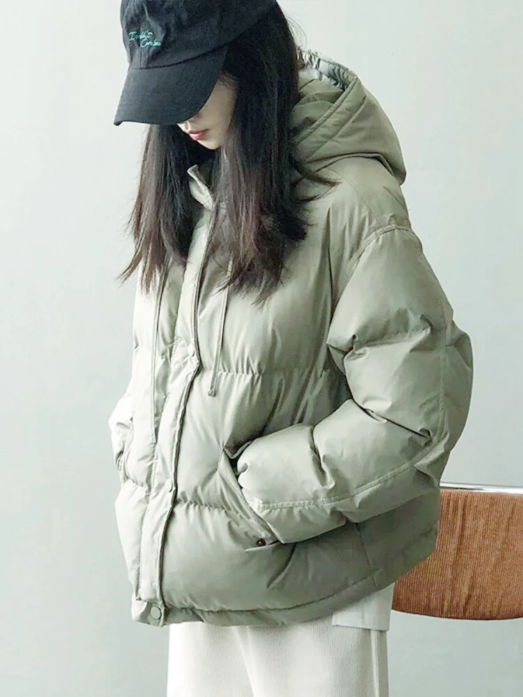 165 韩系面包服系列 时尚显白豆绿色保暖小个子棉服（S26）