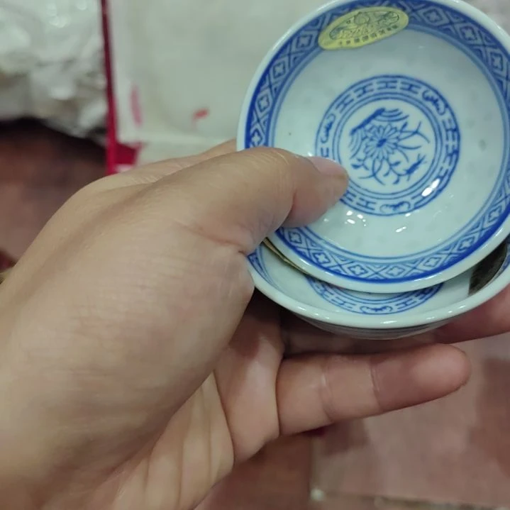 瓷景德镇小碟玩玉标一对