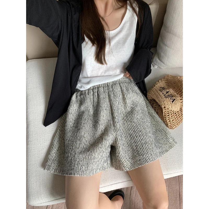 【ALINDM年终大清仓】高腰显瘦百搭裤200斤胖mm宽松休闲短裤AS25592