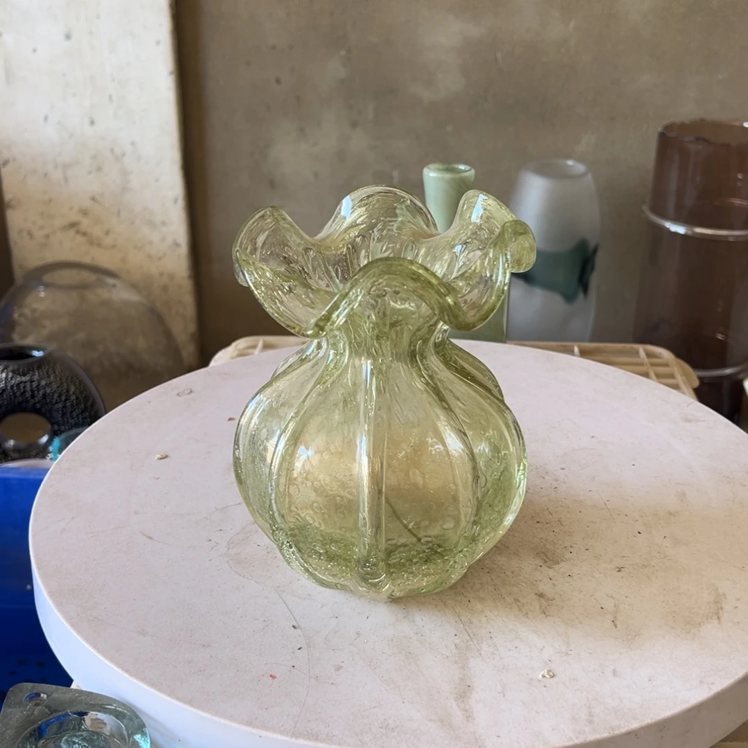弘扬琉璃花器微瑕高度16