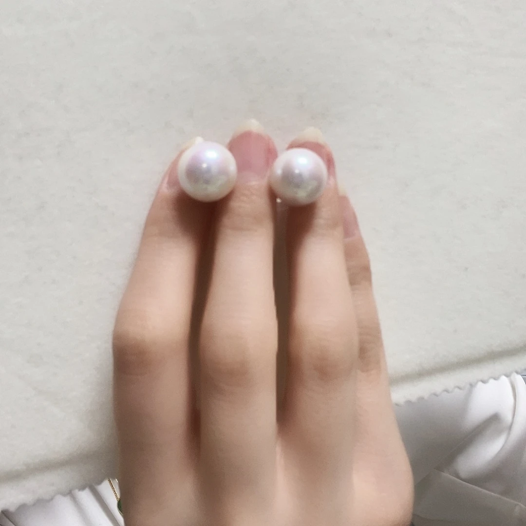 淡水珍珠耳饰银S925镶嵌简单