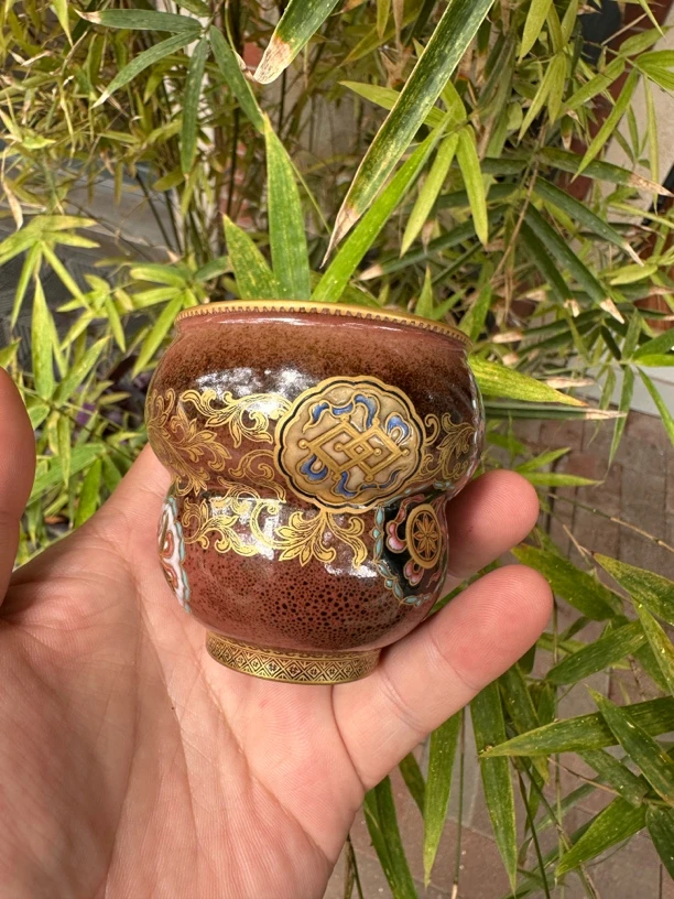 畅怀堂陈然乙巳年原创限量版枣皮红七星连珠八宝五行葫芦杯