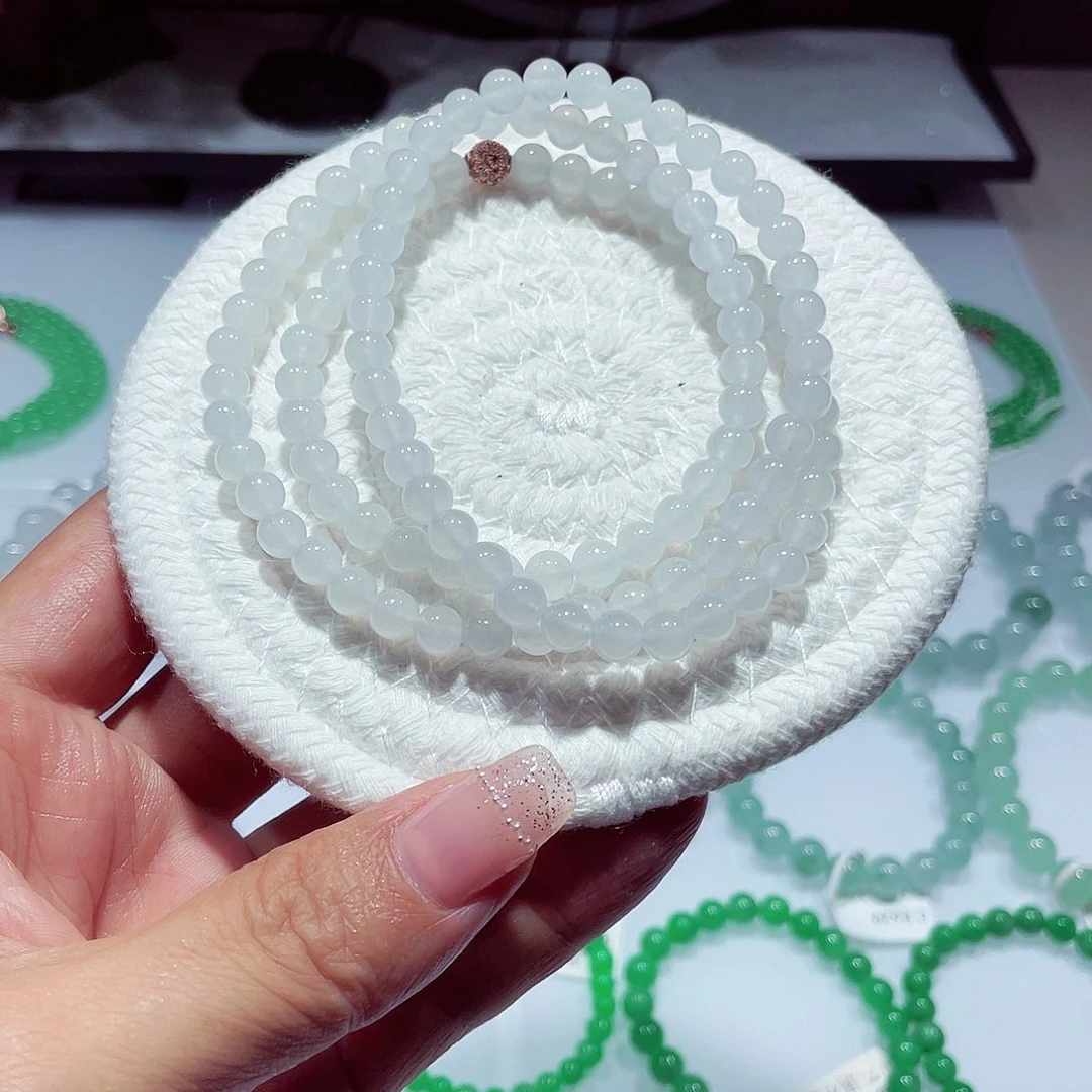 锦***鲤未镶嵌手链翡翠天然缅甸翡翠A货