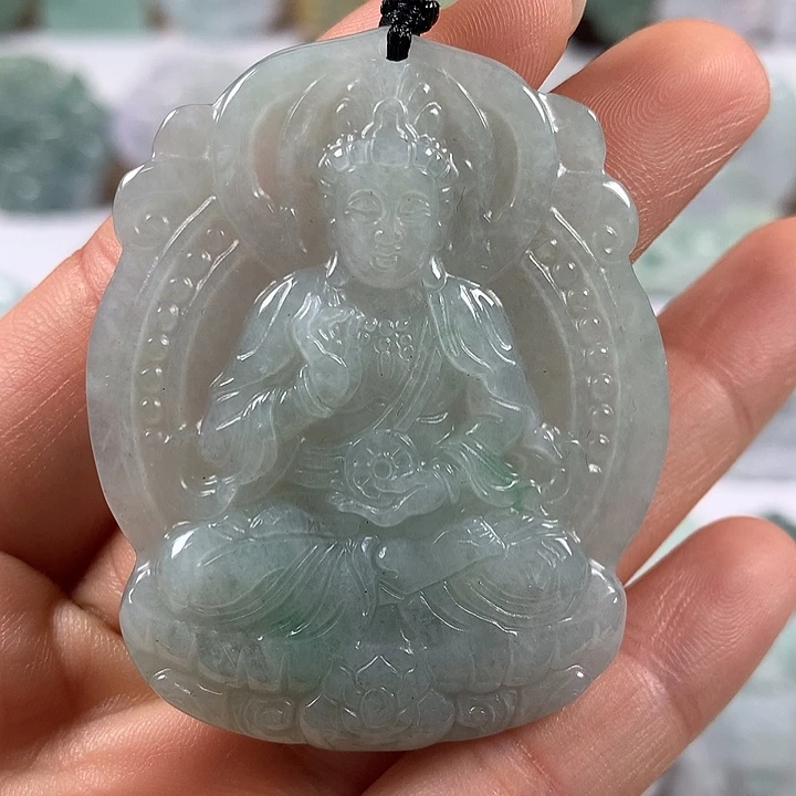 翡翠未镶嵌颈饰时来运转观音福利