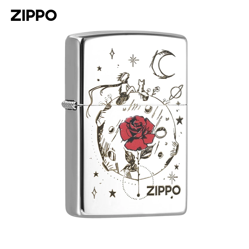 Zippo打火机【小王子与玫瑰】镜面梦幻防风适合送礼物DYJ1