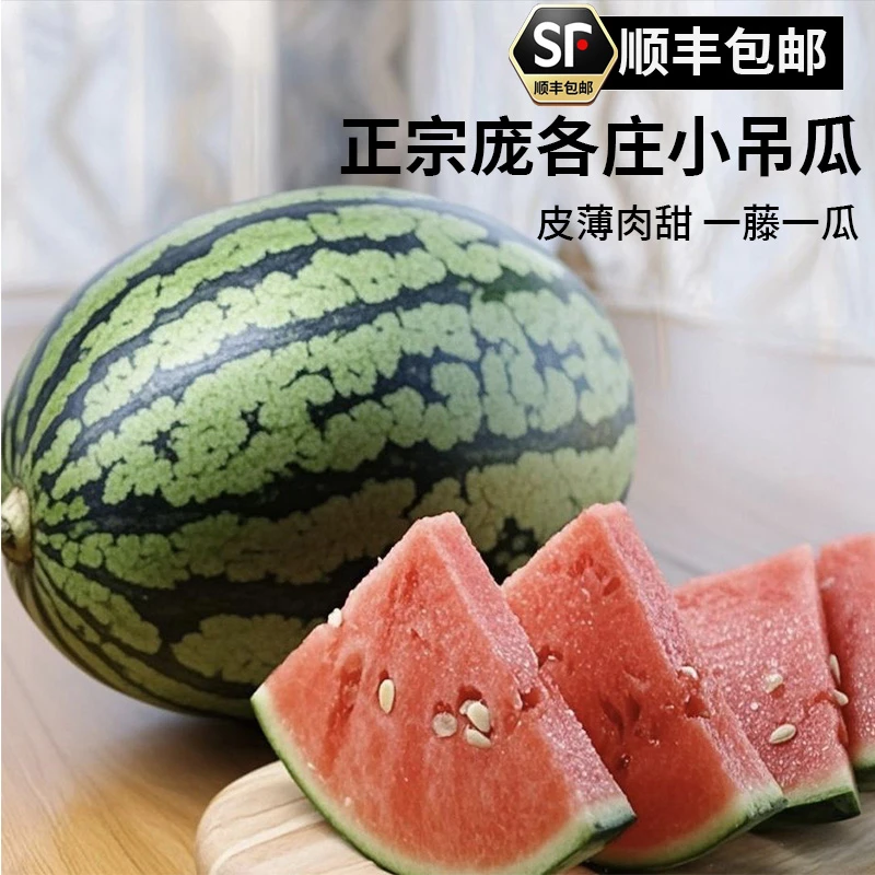 【顺丰包邮】庞各庄小吊瓜精品头茬西瓜皮薄多汁当季水果新鲜西瓜