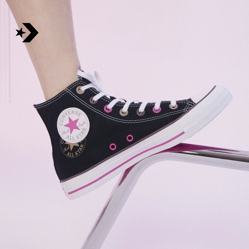 匡威AllStar春夏新品男女高帮休闲板鞋黑色CONVERSE A15745C