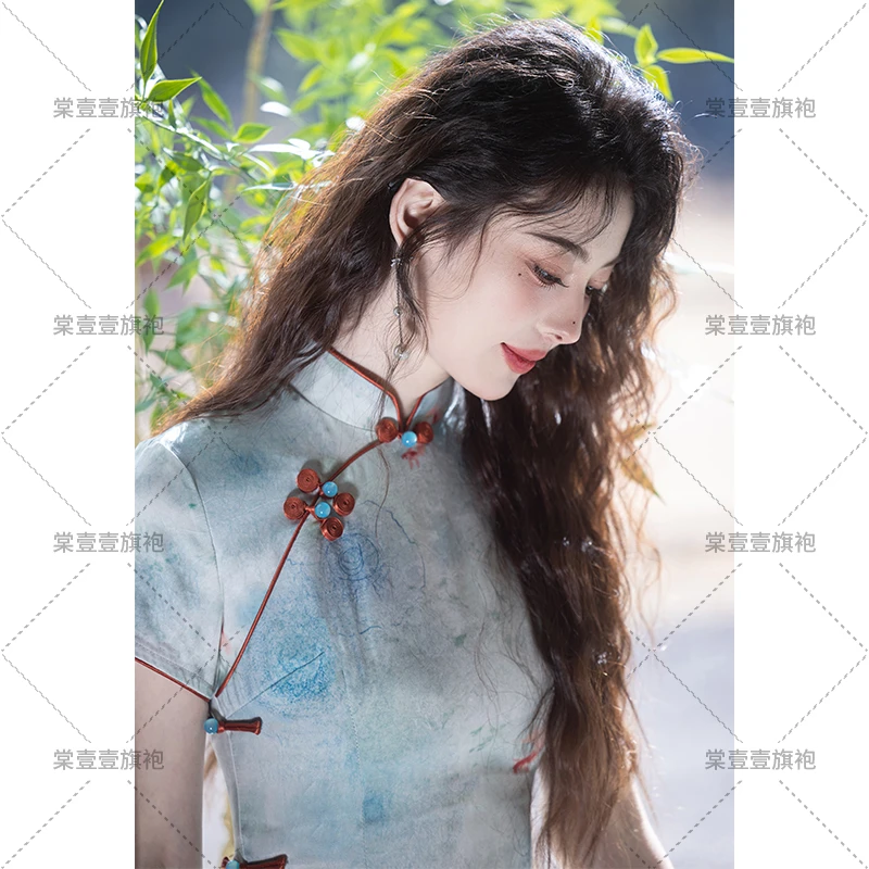高考送考旗袍新中式改良日常气质高贵夏季新款中国风显瘦修身素雅