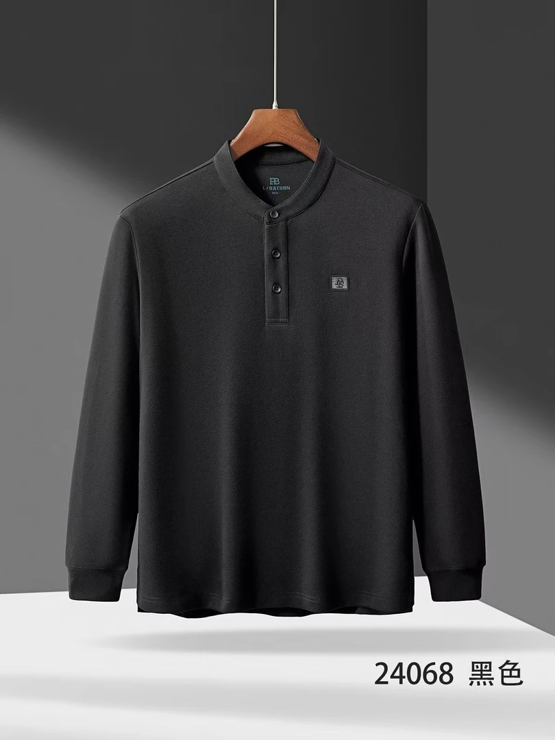 24068#双面磨毛立领长袖衫