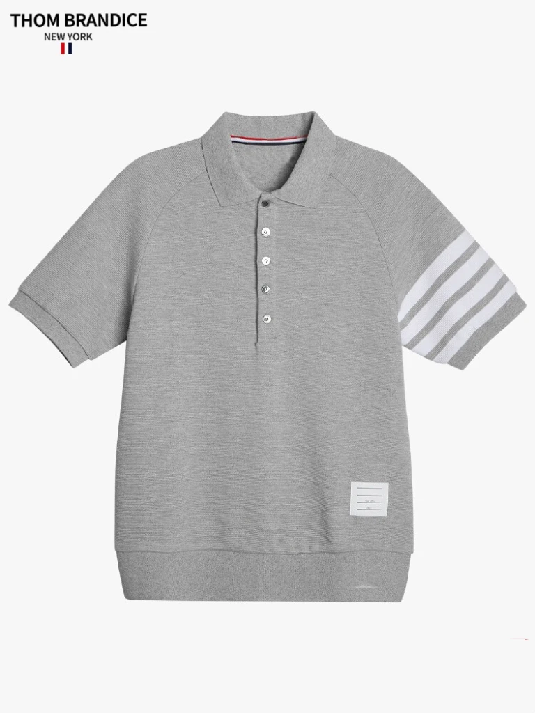 TB【官方正品】汤姆布郎/THOM BRANDIC水波纹POLO衫短袖商务男士T恤
