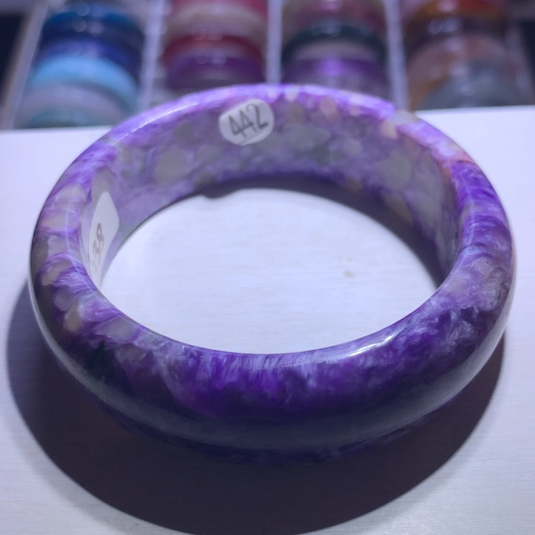 水晶银S925镶嵌手镯紫龙晶58.1圈442