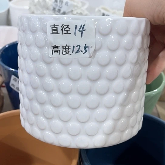 多肉绿植陶瓷花盆9.9包邮,有孔