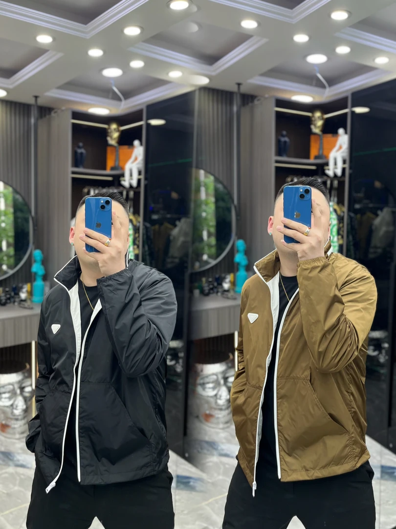 SH轻奢时尚高端男士雅痞三角标冲天领休闲夹克外套2582