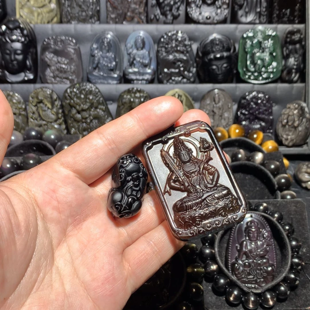 黑曜岩未镶嵌吊坠(不含链)机**行