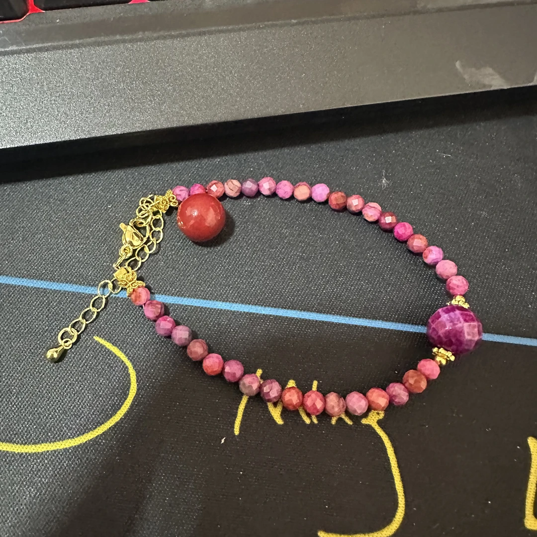 含辰砂工艺品【繁花珠宝甄选】含辰砂工艺品手串HX20018