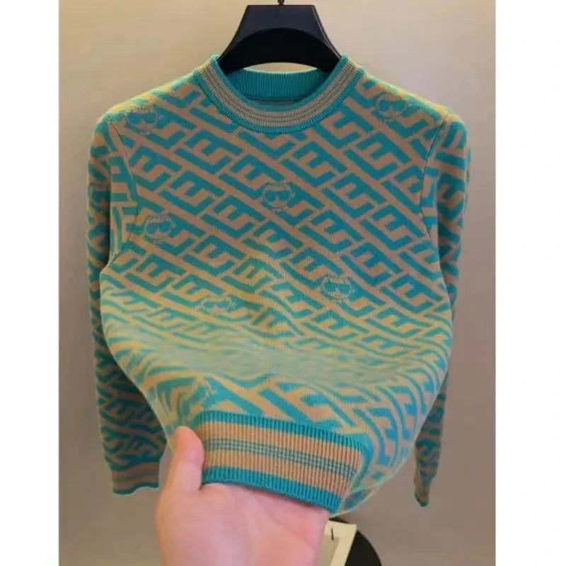 【高级感】轻奢痞帅男装圆领针织衫冬季加厚保暖休闲百搭套头打底衫