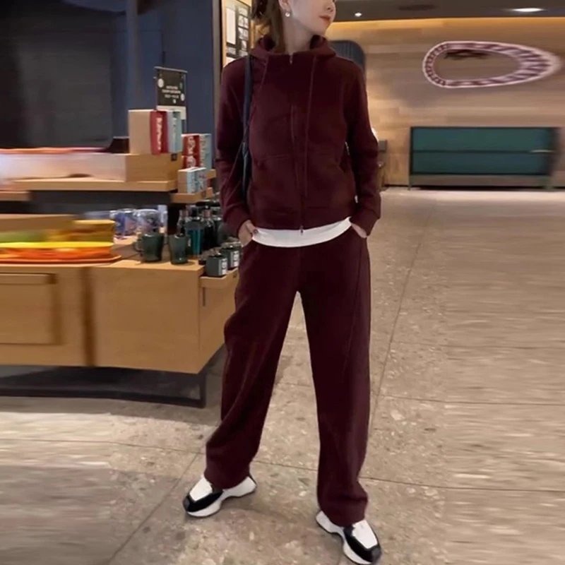 5007时尚休闲气质显白新款宽松连帽卫衣套装